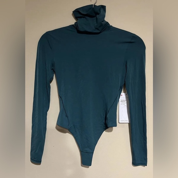 lululemon NWT Wundermost Ultra-Soft Nulu Turtleneck Bodysuit Storm Teal - Picture 7 of 13